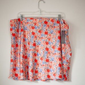 No boundaries 3x skirt, light blue/green with flowers NWT elastic waist